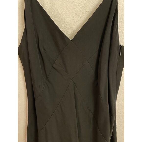 Club Monaco Black Seam Slip Dress Midi Cross Detail Front Size 2 NWT $109 - Picture 2 of 4